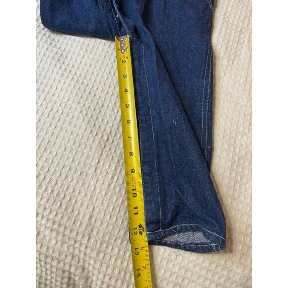 VTG Kids Talk Dark Wash 100% Cotton Snap Crotch Denim Play Overalls Size 2T - Picture 4 of 10